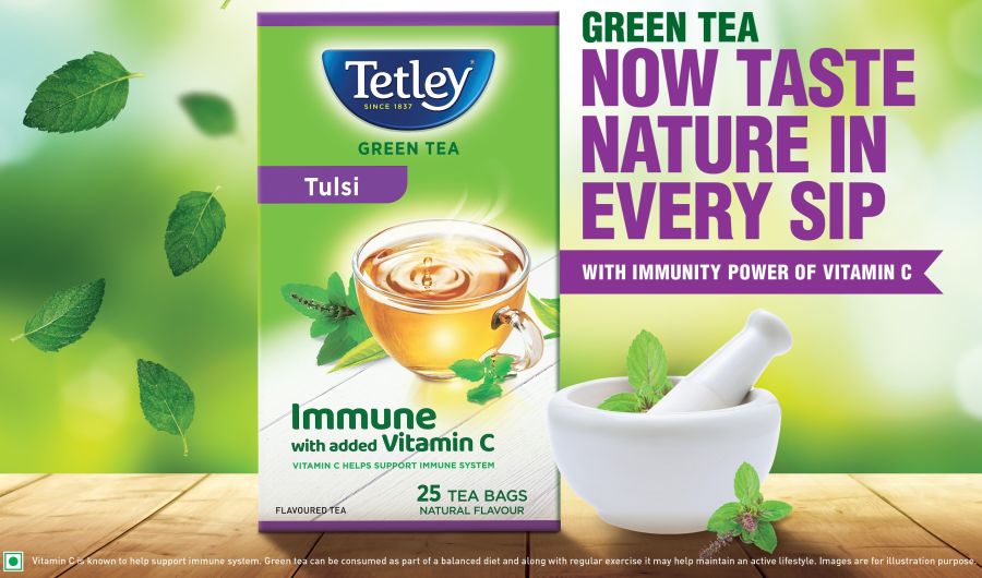 Tetley Green Tea expands its wellness range with the launch of Tetley Green Tea Immune Tulsi